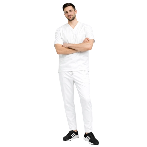 Komplet medyczny męski biały CLINIC SLIM roz. L – komplet medyczny – strój medyczny
